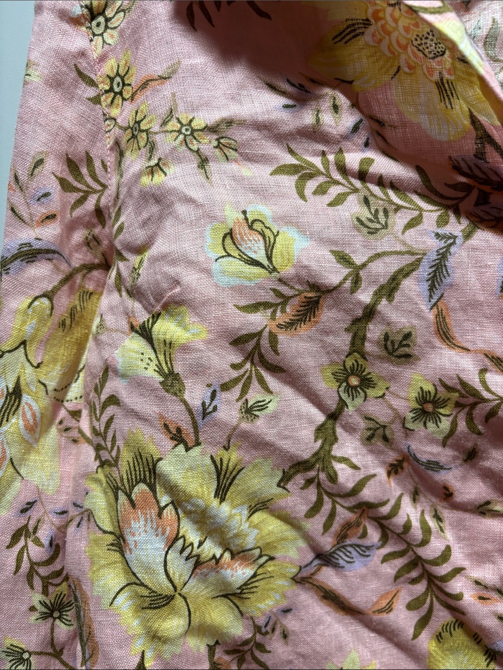 Laura Ashley Pink Floral Button-Down Shirt with Yellow Flowers size large NWT - Picture 3 of 3